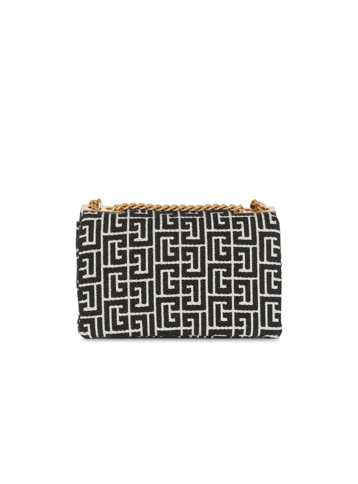 1945 Soft Small Bag With Jacquard Monogram Black Women Balmain Crossbody Bags