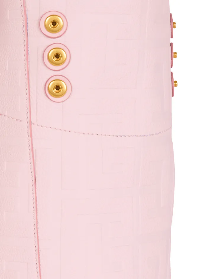 1945 Soft Tote Bag In Grained Calfskin Pink Women Balmain Tote Bags