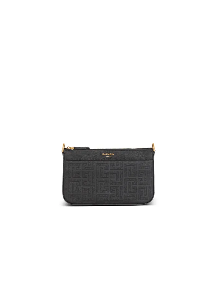 1945 Soft Zipped Mini Bag In Grained Calfskin Black Women Balmain Mini Bags