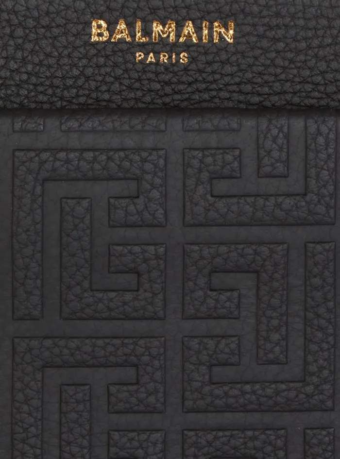 1945 Soft Zipped Mini Bag In Grained Calfskin Black Women Balmain Mini Bags