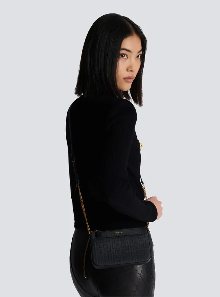 1945 Soft Zipped Mini Bag In Grained Calfskin Black Women Balmain Mini Bags