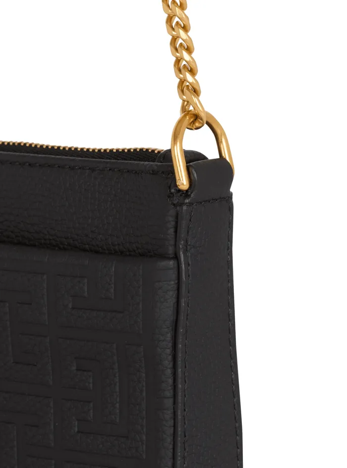 1945 Soft Zipped Mini Bag In Grained Calfskin Black Women Balmain Mini Bags