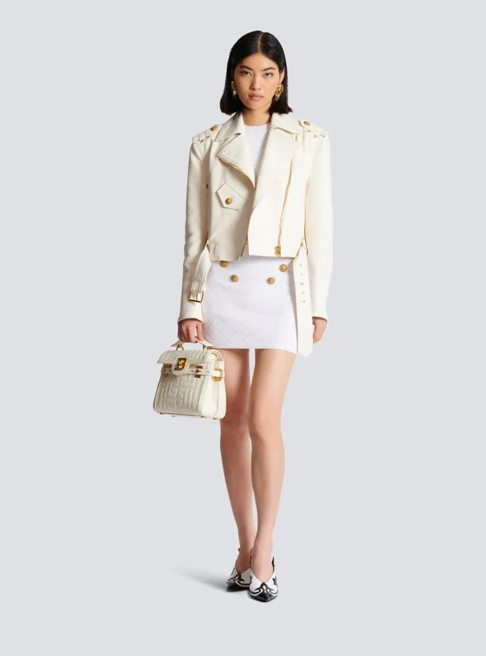 6button Knit Skirt White Women Balmain Knitwear