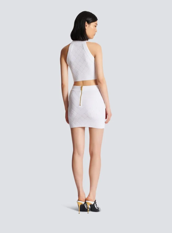 6button Knit Skirt White Women Balmain Knitwear