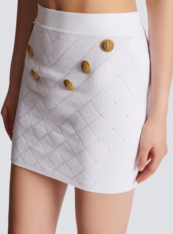 6button Knit Skirt White Women Balmain Knitwear
