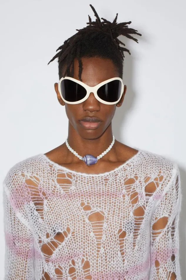 Acne Studios Acetate Sunglasses Blackwhite Men Eyewear