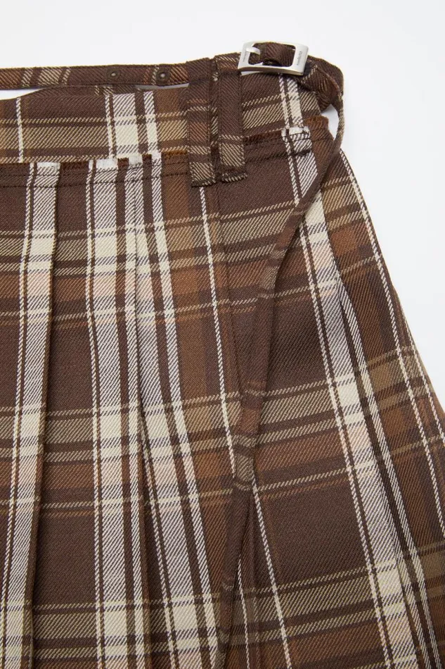 Acne Studios Asymmetric Pleated Skirt Brownbeige Women Skirts