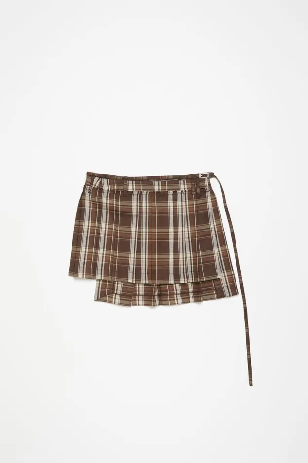 Acne Studios Asymmetric Pleated Skirt Brownbeige Women Skirts