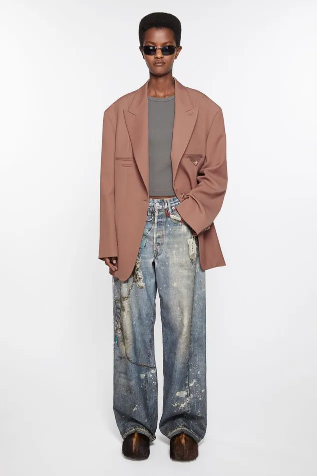 Acne Studios Baggy Fit Jeans 8211 1981F Mid Blue Women Jeans