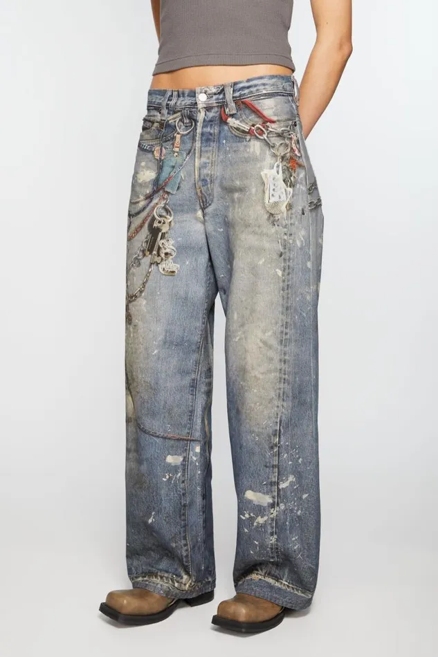 Acne Studios Baggy Fit Jeans 8211 1981F Mid Blue Women Jeans