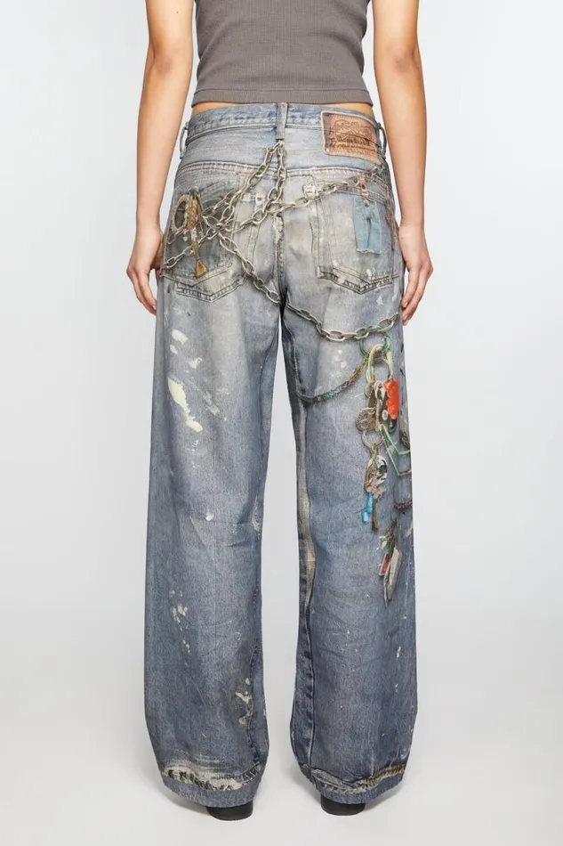 Acne Studios Baggy Fit Jeans 8211 1981F Mid Blue Women Jeans