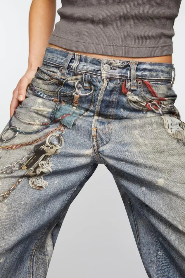 Acne Studios Baggy Fit Jeans 8211 1981F Mid Blue Women Jeans