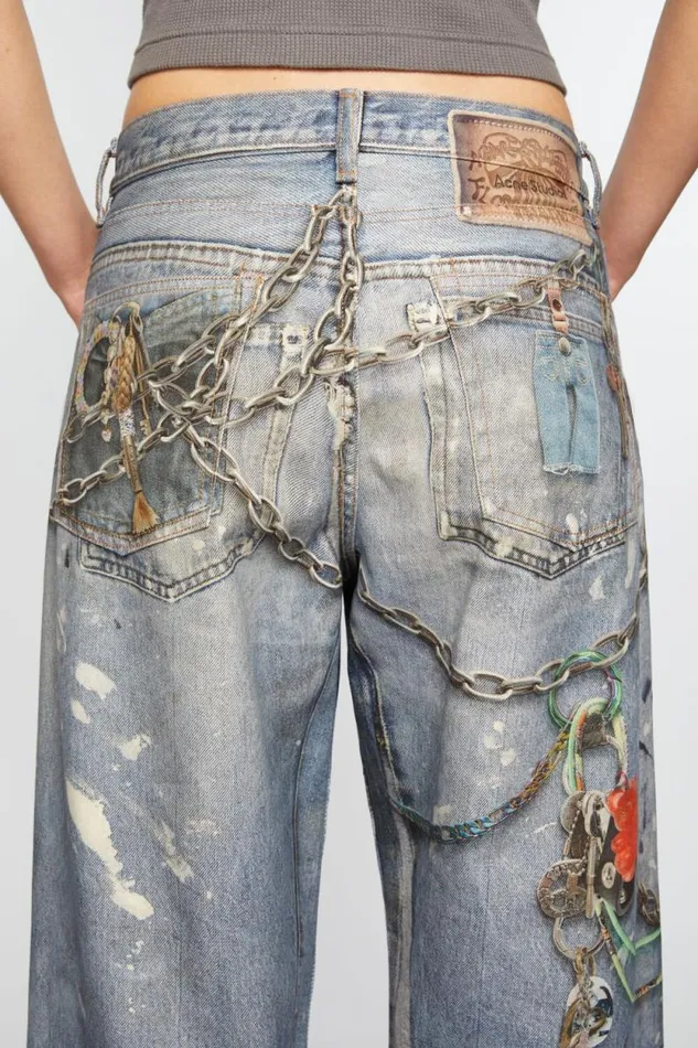 Acne Studios Baggy Fit Jeans 8211 1981F Mid Blue Women Jeans