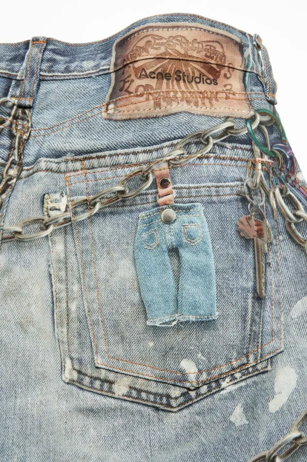 Acne Studios Baggy Fit Jeans 8211 1981F Mid Blue Women Jeans