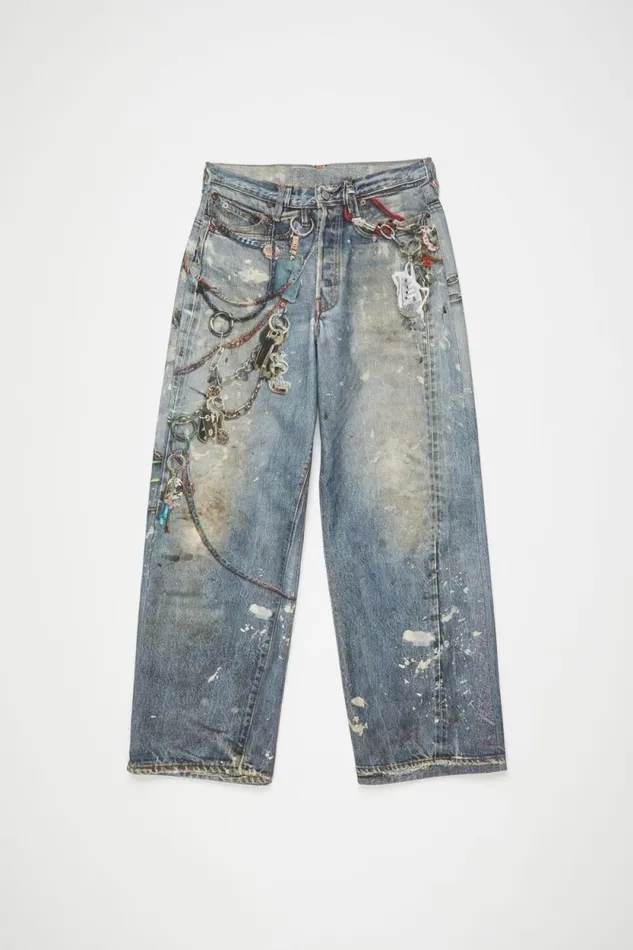 Acne Studios Baggy Fit Jeans 8211 1981F Mid Blue Women Jeans