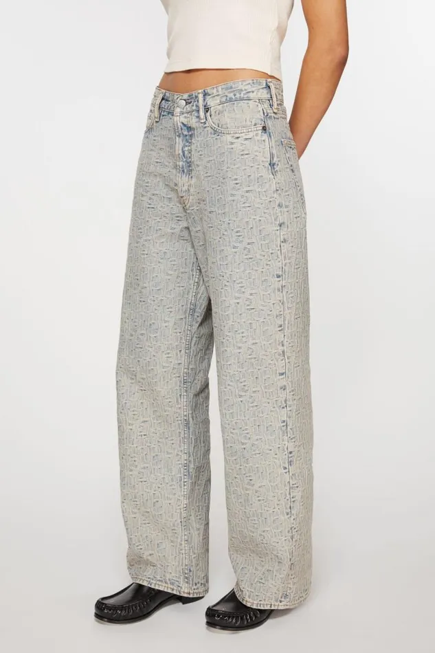 Acne Studios Baggy Fit Jeans 8211 1981F Monogram Bluebeige Women Jeans Acne Studios Baggy Fit Jeans 8211 1981F Monogram Bluebeige Women Jeans