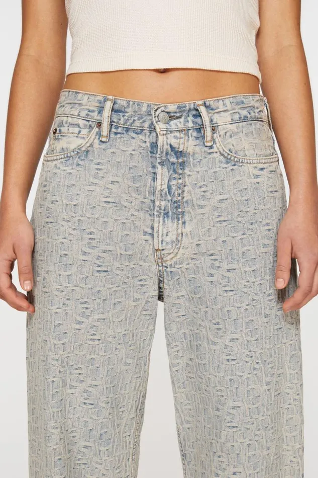Acne Studios Baggy Fit Jeans 8211 1981F Monogram Bluebeige Women Jeans Acne Studios Baggy Fit Jeans 8211 1981F Monogram Bluebeige Women Jeans