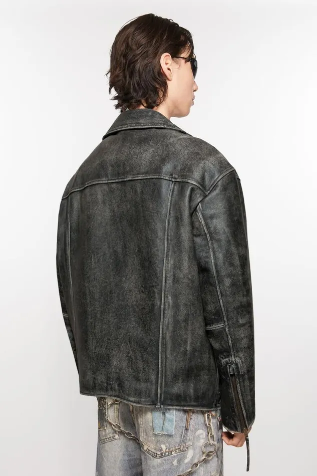 Acne Studios Biker Leather Jacket Black Men Outerwear Acne Studios Biker Leather Jacket Black Men Outerwear