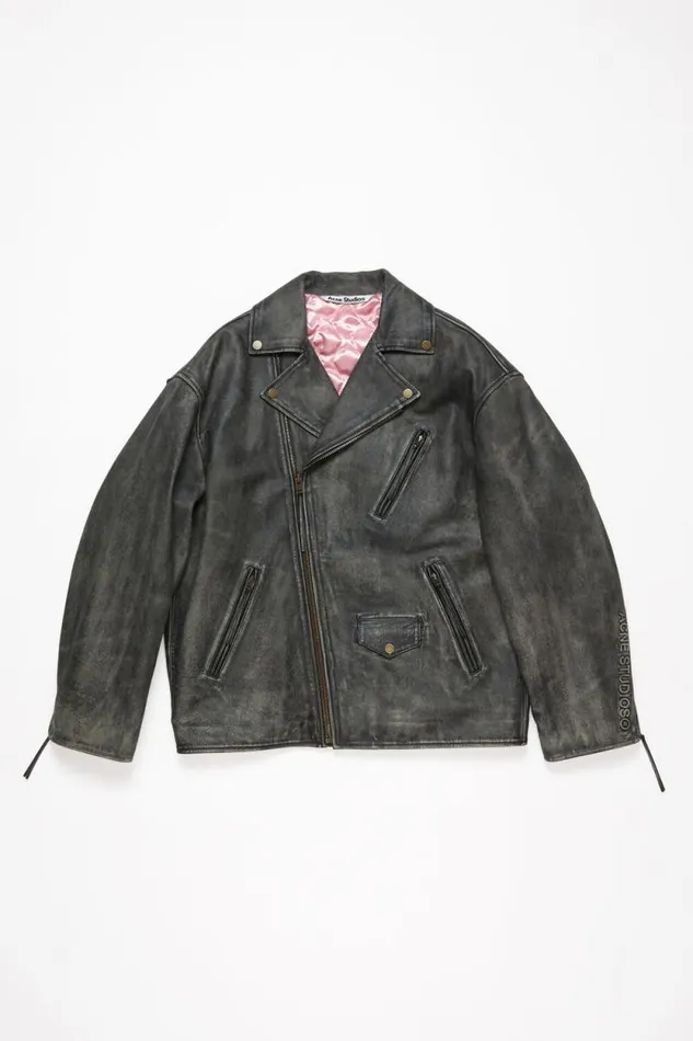 Acne Studios Biker Leather Jacket Black Men Outerwear Acne Studios Biker Leather Jacket Black Men Outerwear