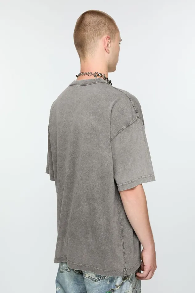 Acne Studios Blurred Logo Tshirt 8211 Relaxed Unisex Fit Faded Grey Men Tshirts