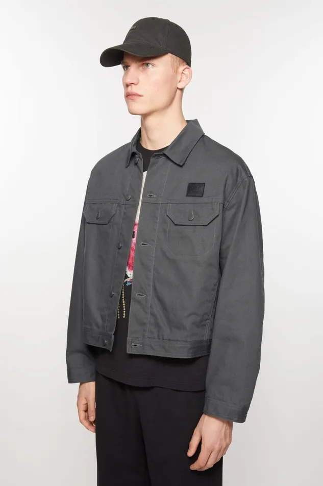 Acne Studios Canvas Jacket Dark Grey Women Face Collection