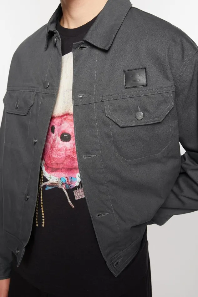 Acne Studios Canvas Jacket Dark Grey Women Face Collection