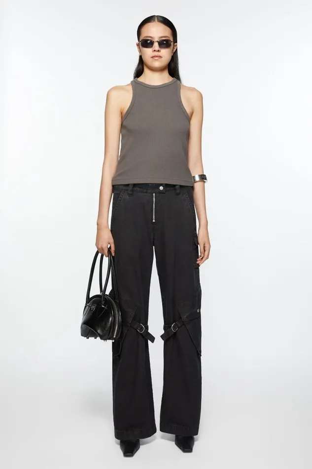 Acne Studios Cargo Trousers Charcoal Grey Women Trousers