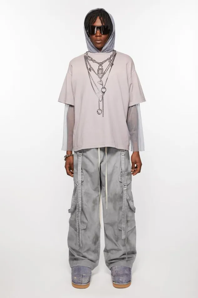 Acne Studios Cargo Trousers Mid Grey Men Trousers