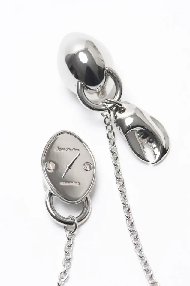 Acne Studios Chain Earrings Silver Women Jewellery Acne Studios Chain Earrings Silver Women Jewellery