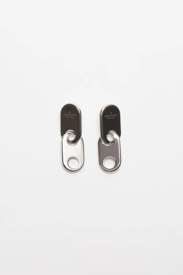Acne Studios Chain Lock Earring Silver Men Jewellery