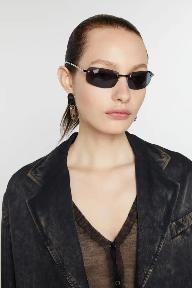 Acne Studios Chain Lock Earring Silver Men Jewellery