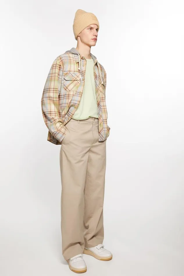 Acne Studios Chino Twill Trousers Sand Beige Women Trousers