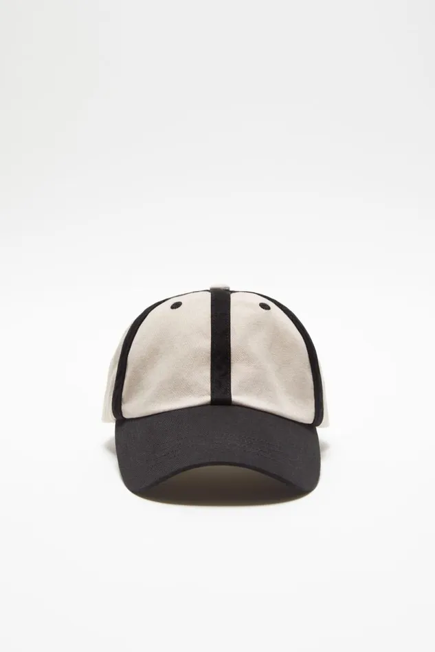 Acne Studios Cotton Baseball Cap Blackwhite Men Hats