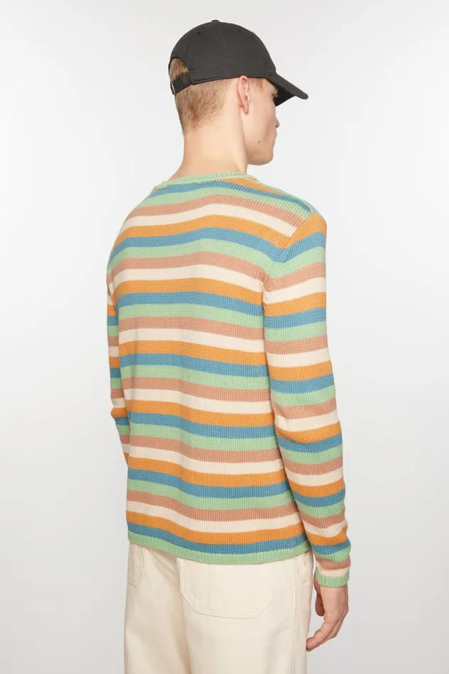 Acne Studios Crew Neck Sweater Mint Greenmulti Men Knitwear Acne Studios Crew Neck Sweater Mint Greenmulti Men Knitwear