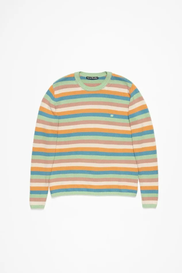 Acne Studios Crew Neck Sweater Mint Greenmulti Men Knitwear Acne Studios Crew Neck Sweater Mint Greenmulti Men Knitwear