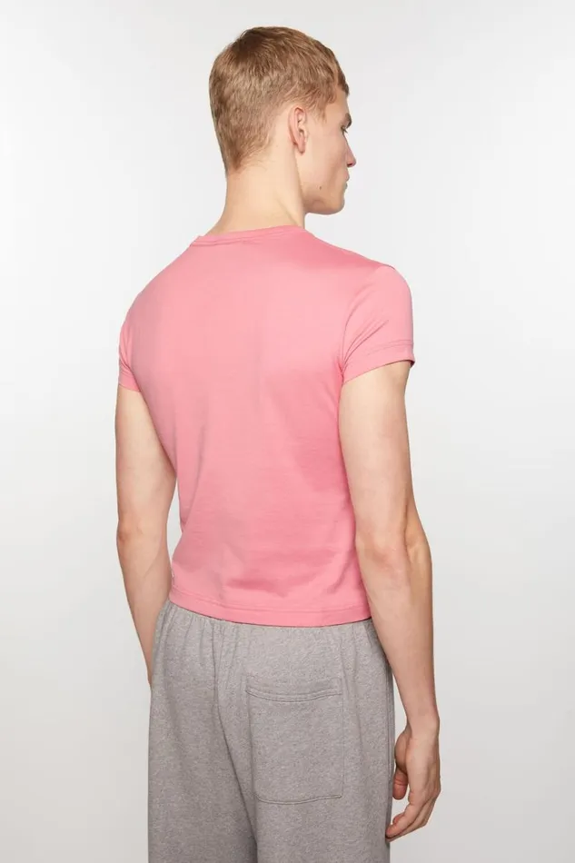 Acne Studios Crew Neck Tshirt 8211 Fitted Fit Tango Pink Men Tshirts