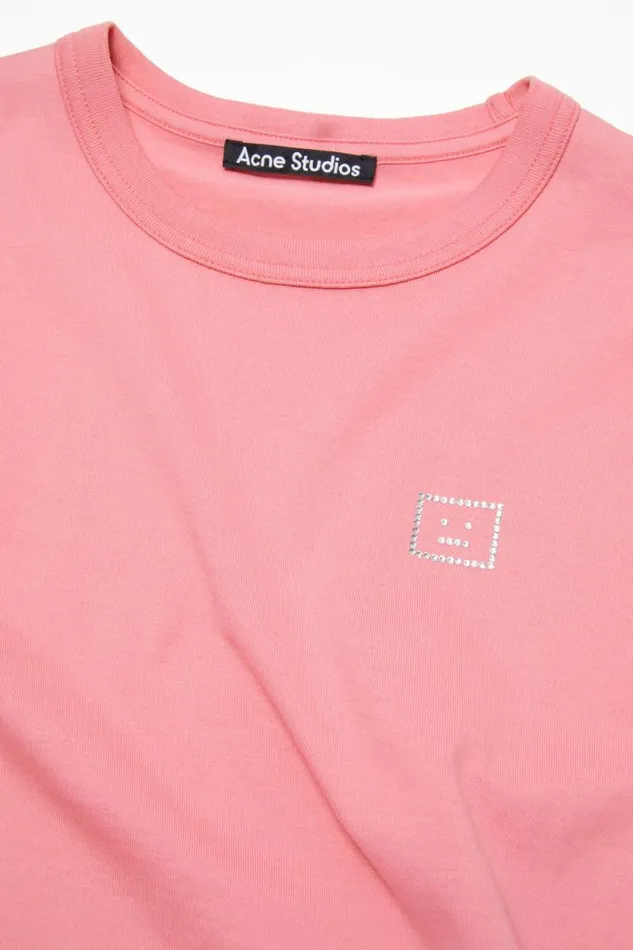 Acne Studios Crew Neck Tshirt 8211 Fitted Fit Tango Pink Men Tshirts