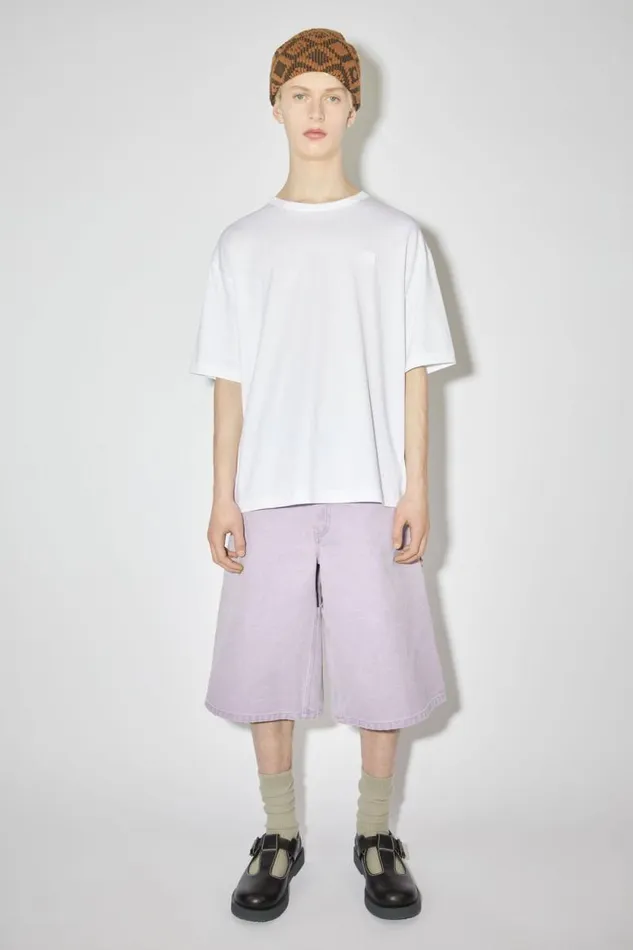 Acne Studios Crew Neck Tshirt Relaxed Fit Optic White Men Tshirts