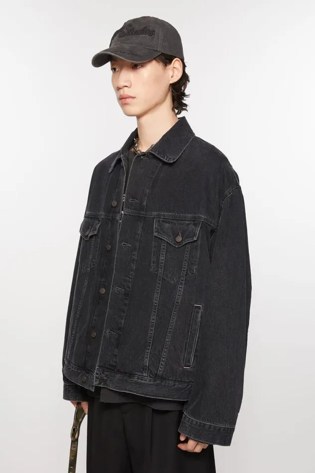 Acne Studios Denim Jacket 8211 Relaxed Fit Black Women Outerwear