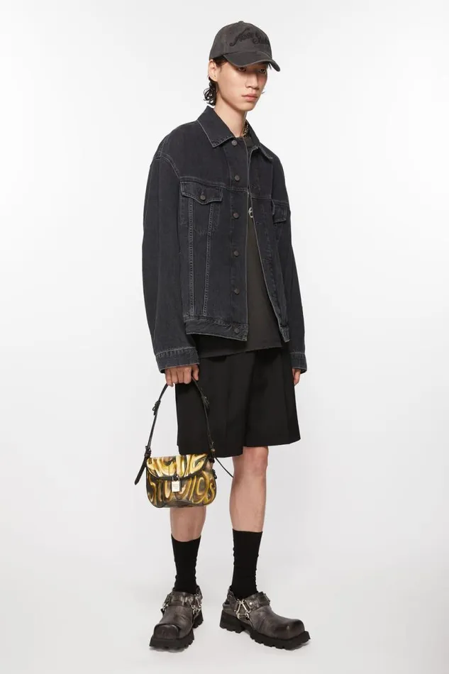 Acne Studios Denim Jacket 8211 Relaxed Fit Black Women Outerwear