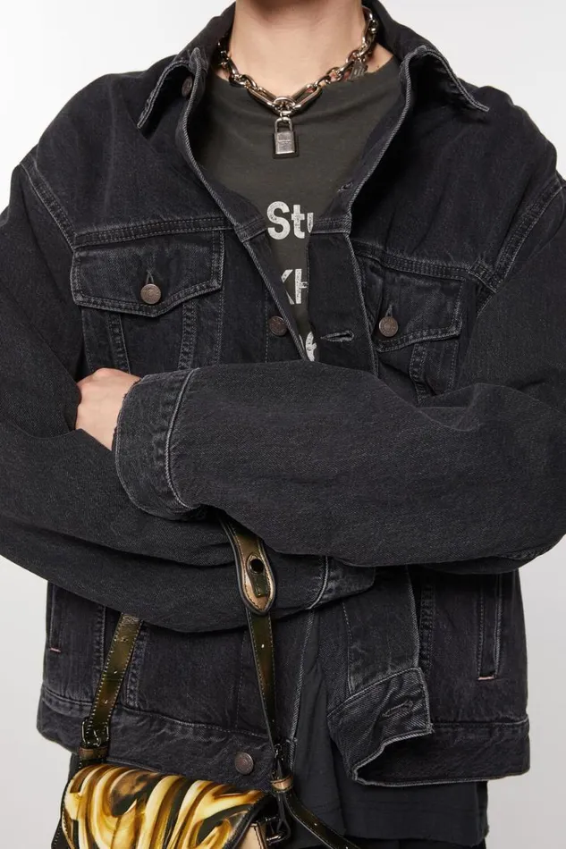 Acne Studios Denim Jacket 8211 Relaxed Fit Black Women Outerwear