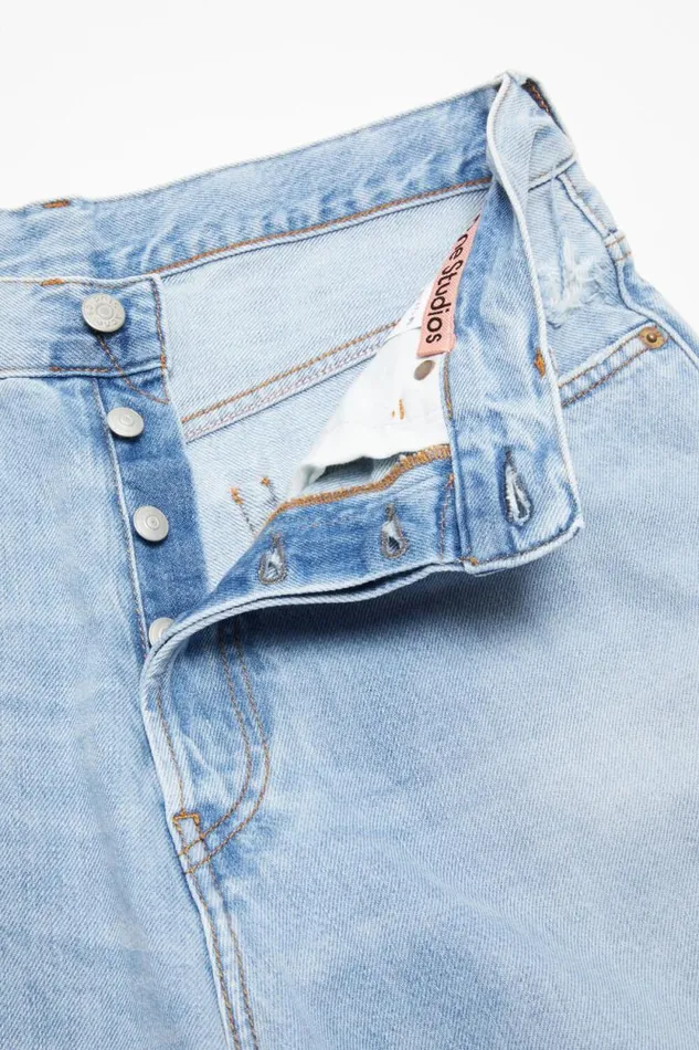 Acne Studios Denim Shorts 8211 Loose Fit Light Blue Men Shorts
