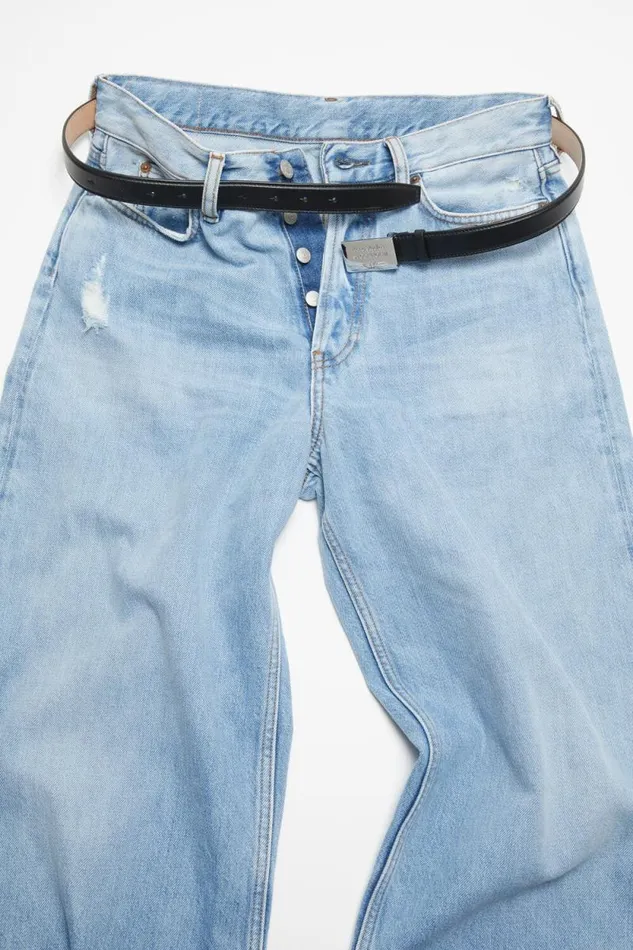 Acne Studios Engraved Logo Leather Belt Black Women Belts Acne Studios Engraved Logo Leather Belt Black Women Belts