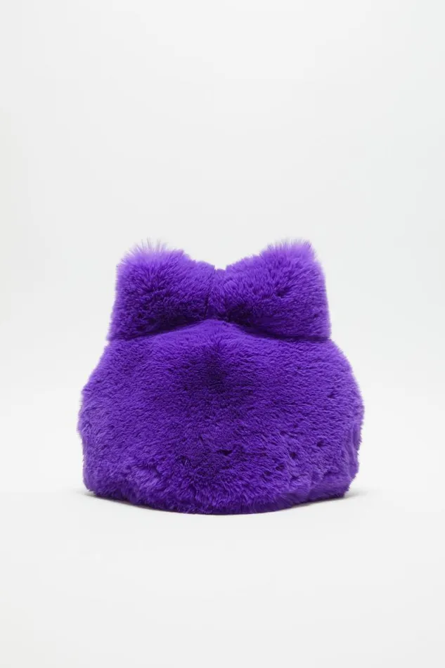 Acne Studios Fluffy Bow Hat Purple Women Hats