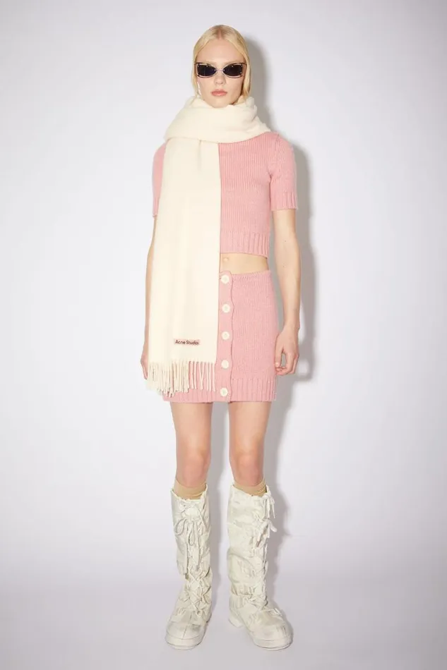 Acne Studios Fringe Wool Scarf 8211 Oversized Warm White Women Scarves Acne Studios Fringe Wool Scarf 8211 Oversized Warm White Women Scarves