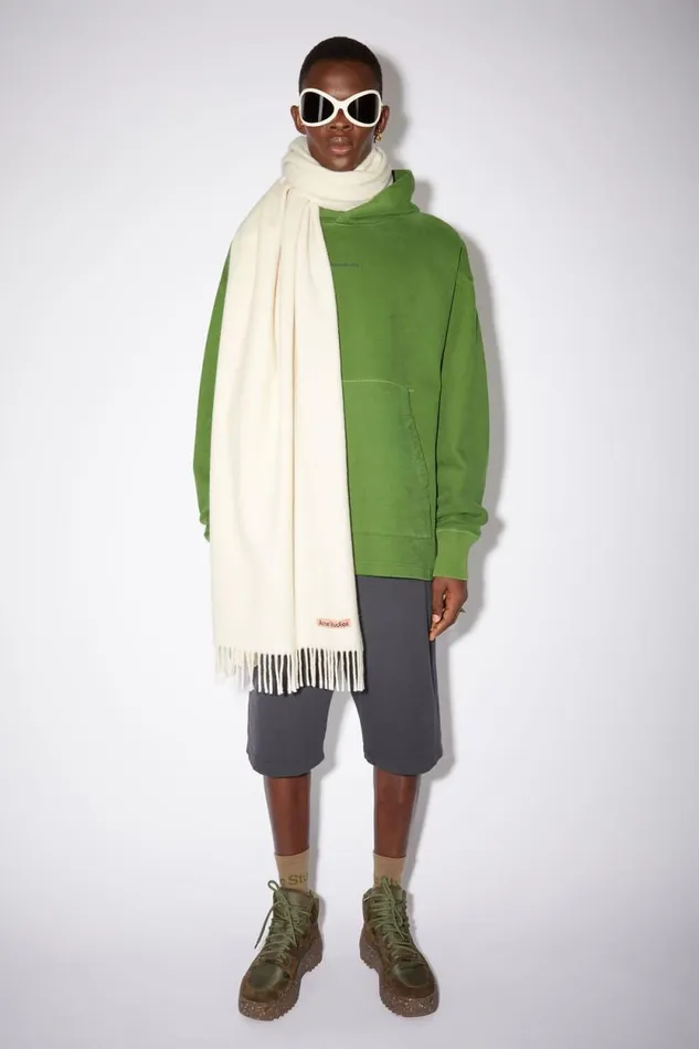 Acne Studios Fringe Wool Scarf 8211 Oversized Warm White Women Scarves Acne Studios Fringe Wool Scarf 8211 Oversized Warm White Women Scarves