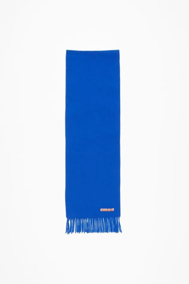 Acne Studios Fringe Wool Scarf 8211 Skinny Royal Blue Women Scarves