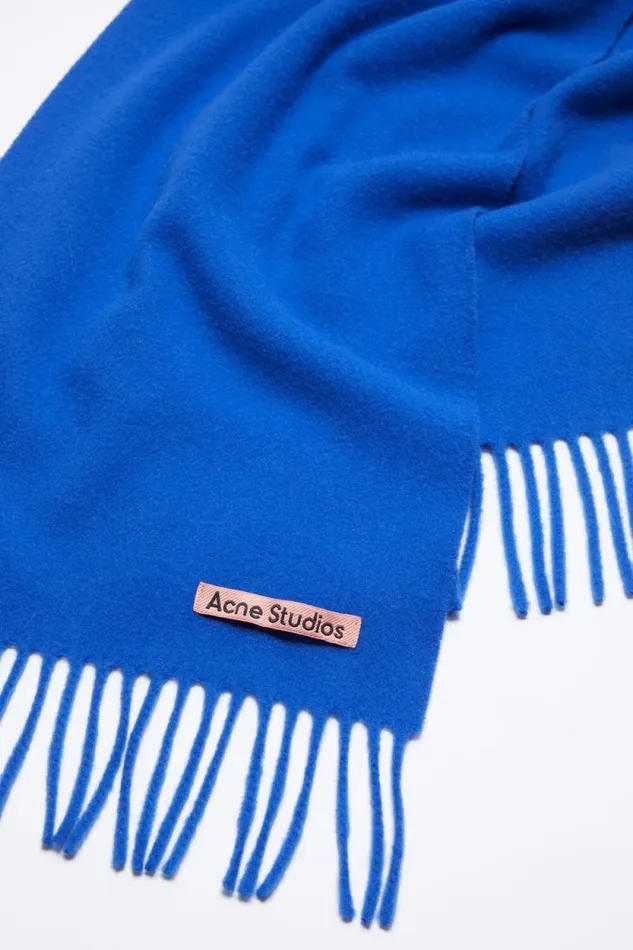 Acne Studios Fringe Wool Scarf 8211 Skinny Royal Blue Women Scarves Acne Studios Fringe Wool Scarf 8211 Skinny Royal Blue Women Scarves