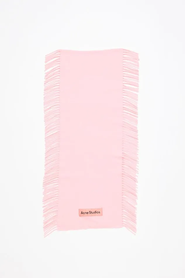 Acne Studios Fringe Wool Scarf Pink Women Scarves