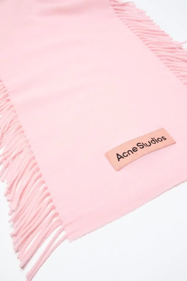 Acne Studios Fringe Wool Scarf Pink Women Scarves Acne Studios Fringe Wool Scarf Pink Women Scarves